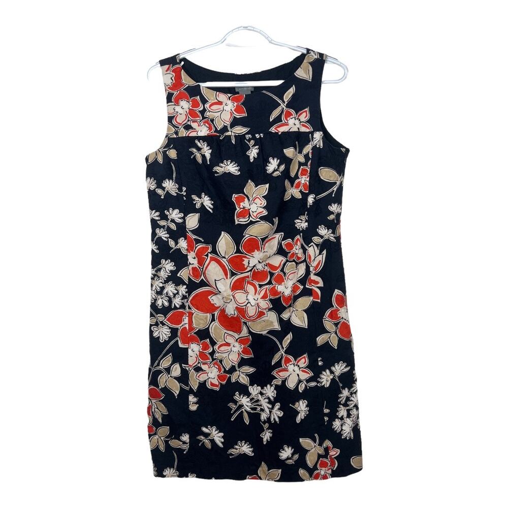 Ann Taylor Floral Sleeveless Dress Zip Up Size 8 Lined